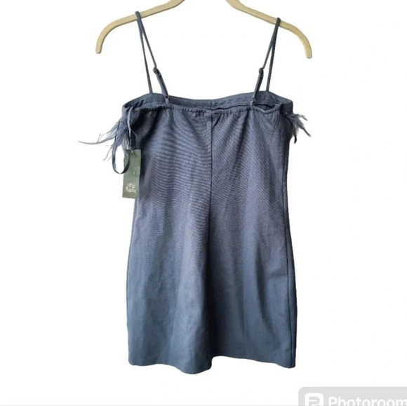 Wild Fable Women's Bodycon Spaghetti Strap Faux Feather Minidress, Size XS, NWT - Picture 2 of 11